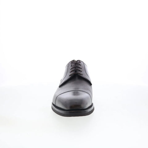 Di Bianco SBP896 Mens Gray Leather Lace Up Oxfords & Lace Ups Cap Toe Shoes