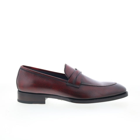 Di Bianco SBP897 Mens Burgundy Leather Slip On Loafers & Slip Ons Casual Shoes