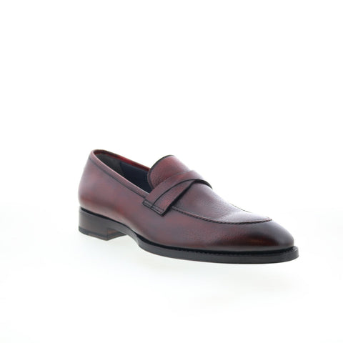 Di Bianco SBP897 Mens Burgundy Leather Slip On Loafers & Slip Ons Casual Shoes