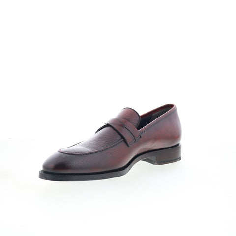 Di Bianco SBP897 Mens Burgundy Leather Slip On Loafers & Slip Ons Casual Shoes