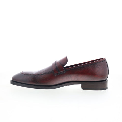 Di Bianco SBP897 Mens Burgundy Leather Slip On Loafers & Slip Ons Casual Shoes