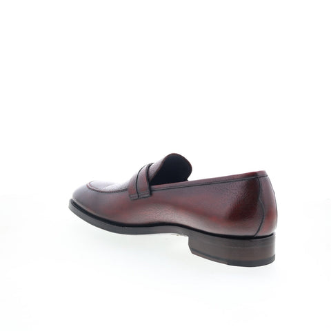 Di Bianco SBP897 Mens Burgundy Leather Slip On Loafers & Slip Ons Casual Shoes