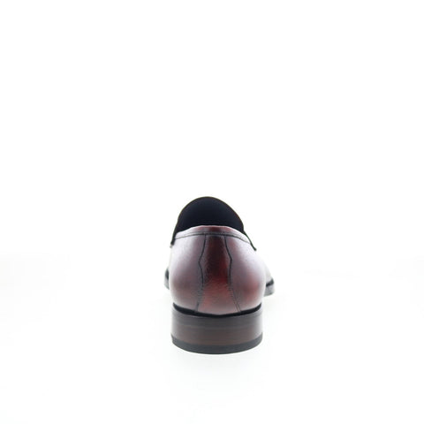 Di Bianco SBP897 Mens Burgundy Leather Slip On Loafers & Slip Ons Casual Shoes