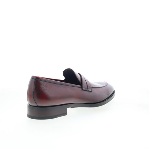 Di Bianco SBP897 Mens Burgundy Leather Slip On Loafers & Slip Ons Casual Shoes