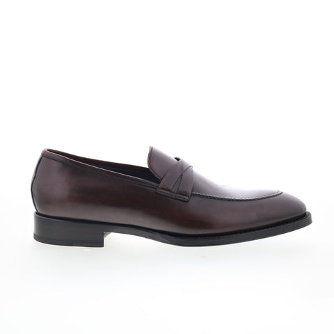 Di Bianco SBP897 Mens Brown Leather Slip On Loafers & Slip Ons Penny Shoes