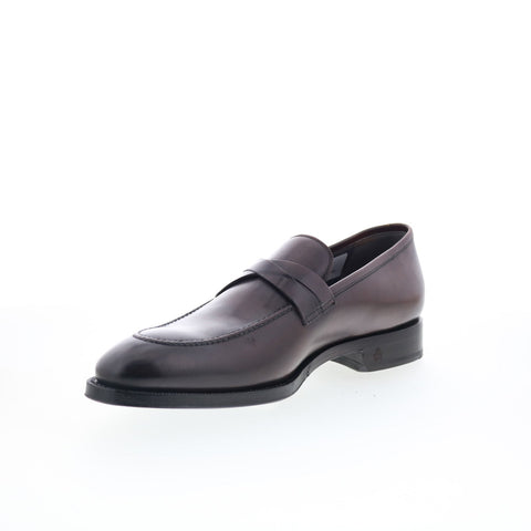 Di Bianco SBP897 Mens Brown Leather Slip On Loafers & Slip Ons Penny Shoes