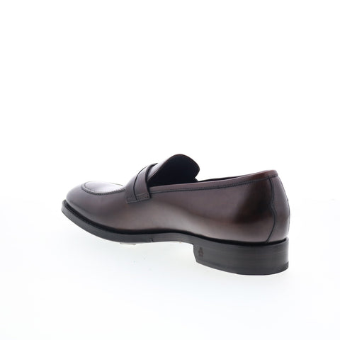 Di Bianco SBP897 Mens Brown Leather Slip On Loafers & Slip Ons Penny Shoes