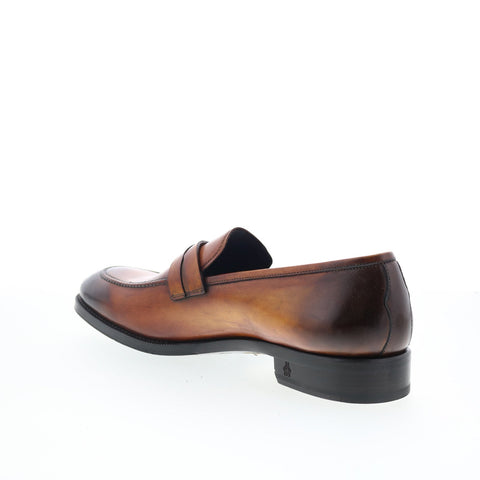 Di Bianco SBP897 Mens Brown Leather Slip On Loafers & Slip Ons Penny Shoes