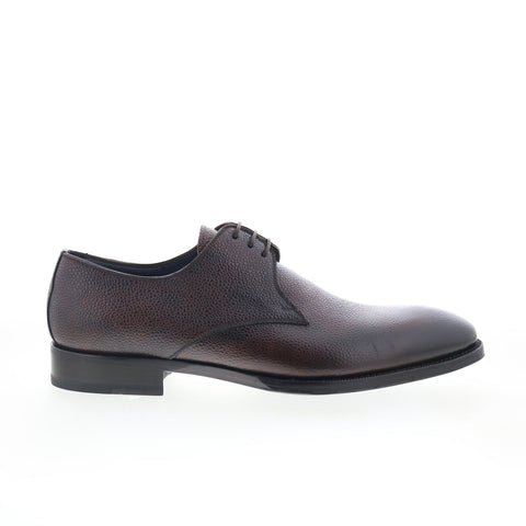 Di Bianco SBP899 Mens Brown Leather Oxfords & Lace Ups Plain Toe Shoes