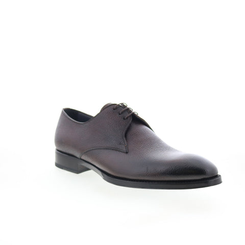 Di Bianco SBP899 Mens Brown Leather Oxfords & Lace Ups Plain Toe Shoes