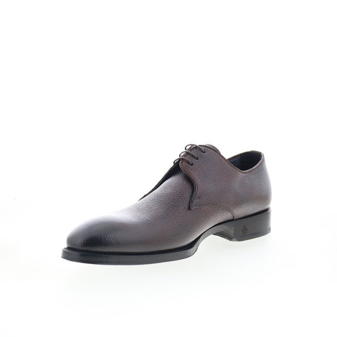 Di Bianco SBP899 Mens Brown Leather Oxfords & Lace Ups Plain Toe Shoes