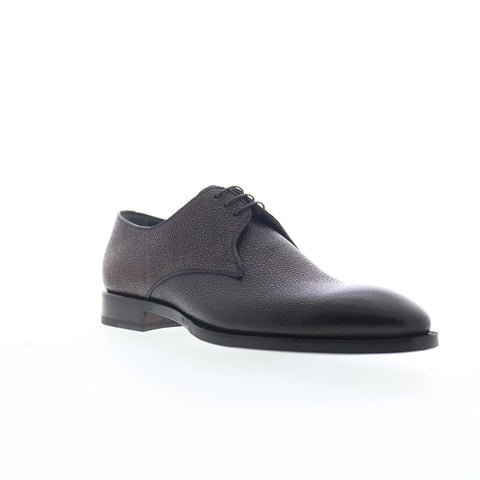 Di Bianco SBP899 Mens Brown Leather Oxfords & Lace Ups Plain Toe Shoes