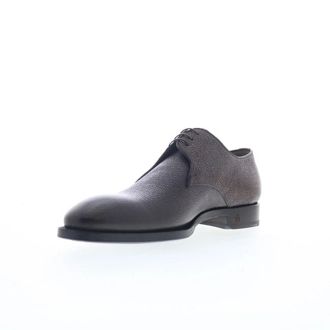 Di Bianco SBP899 Mens Brown Leather Oxfords & Lace Ups Plain Toe Shoes