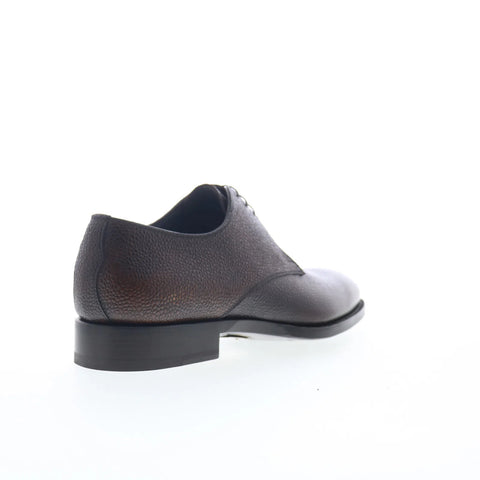 Di Bianco SBP899 Mens Brown Leather Oxfords & Lace Ups Plain Toe Shoes