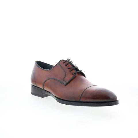 Di Bianco SBP901 Mens Brown Leather Lace Up Oxfords & Lace Ups Cap Toe Shoes