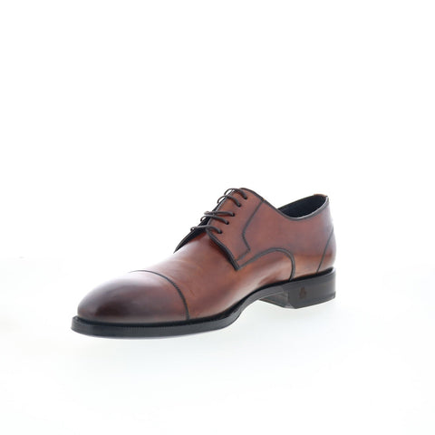 Di Bianco SBP901 Mens Brown Leather Lace Up Oxfords & Lace Ups Cap Toe Shoes