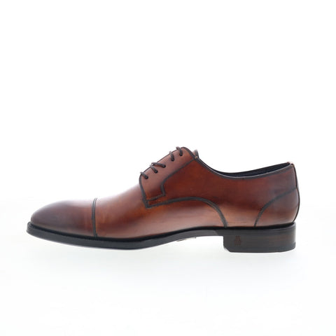 Di Bianco SBP901 Mens Brown Leather Lace Up Oxfords & Lace Ups Cap Toe Shoes
