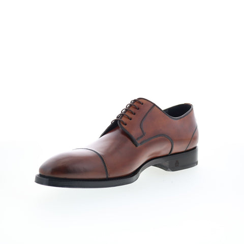 Di Bianco SBP901 Mens Brown Leather Lace Up Oxfords & Lace Ups Cap Toe Shoes
