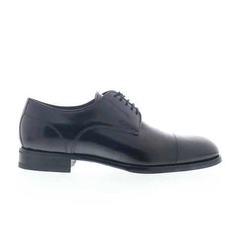 Di Bianco SBP901 Mens Black Leather Oxfords & Lace Ups Cap Toe Shoes