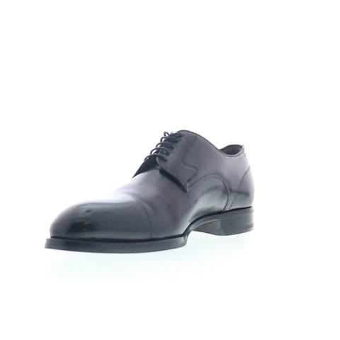 Di Bianco SBP901 Mens Black Leather Oxfords & Lace Ups Cap Toe Shoes