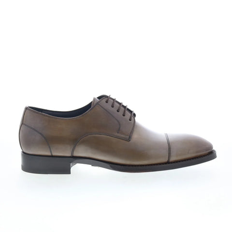 Di Bianco SBP901 Mens Gray Leather Lace Up Oxfords & Lace Ups Cap Toe Shoes