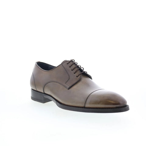 Di Bianco SBP901 Mens Gray Leather Lace Up Oxfords & Lace Ups Cap Toe Shoes