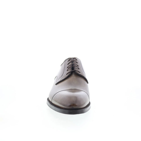 Di Bianco SBP901 Mens Gray Leather Lace Up Oxfords & Lace Ups Cap Toe Shoes