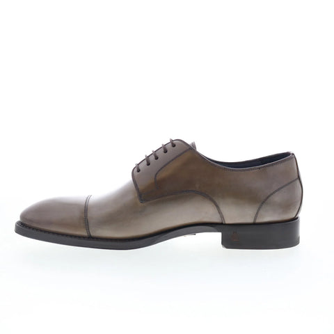 Di Bianco SBP901 Mens Gray Leather Lace Up Oxfords & Lace Ups Cap Toe Shoes
