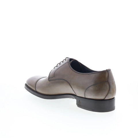 Di Bianco SBP901 Mens Gray Leather Lace Up Oxfords & Lace Ups Cap Toe Shoes