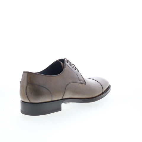 Di Bianco SBP901 Mens Gray Leather Lace Up Oxfords & Lace Ups Cap Toe Shoes