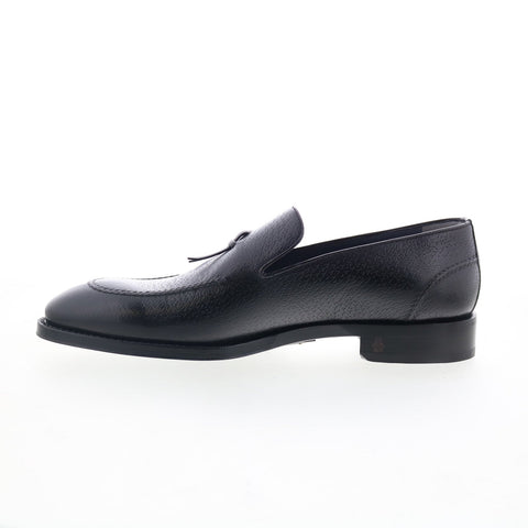 Di Bianco SBP931 Mens Black Leather Strap Loafers & Slip Ons Casual Shoes