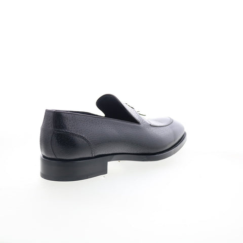 Di Bianco SBP931 Mens Black Leather Strap Loafers & Slip Ons Casual Shoes