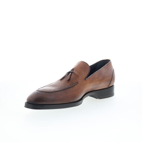 Di Bianco SBP931 Mens Brown Leather Slip On Loafers & Slip Ons Casual Shoes