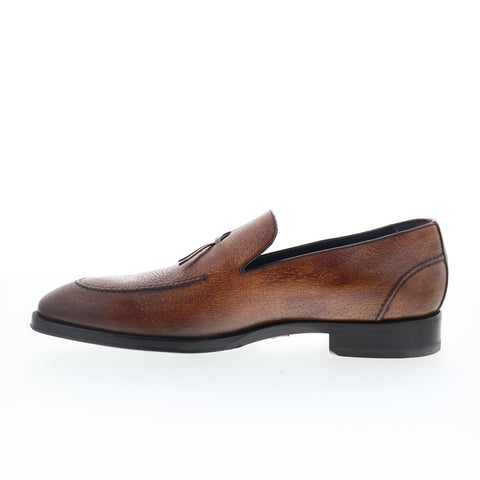 Di Bianco SBP931 Mens Brown Leather Slip On Loafers & Slip Ons Casual Shoes