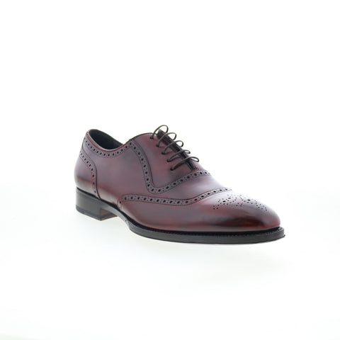 Di Bianco SBP940 Mens Burgundy Oxfords & Lace Ups Wingtip & Brogue Shoes