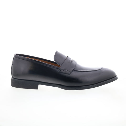Di Bianco Brera Deco SC524 Mens Black Leather Loafers & Slip Ons Penny Shoes