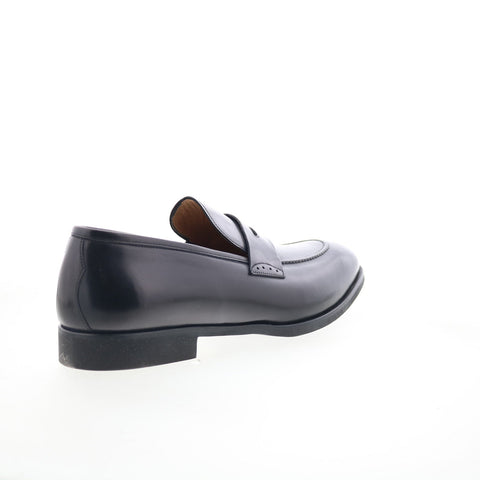 Di Bianco Brera Deco SC524 Mens Black Leather Loafers & Slip Ons Penny Shoes