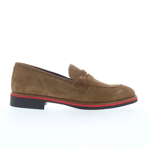 Di Bianco SC524 Mens Brown Suede Slip On Loafers & Slip Ons Penny Shoes