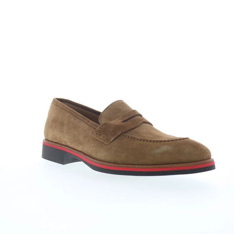 Di Bianco SC524 Mens Brown Suede Slip On Loafers & Slip Ons Penny Shoes