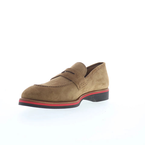 Di Bianco SC524 Mens Brown Suede Slip On Loafers & Slip Ons Penny Shoes