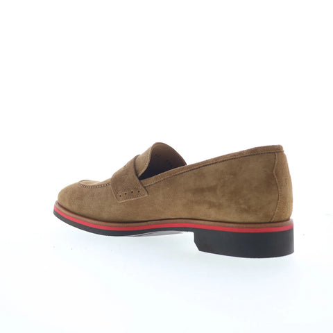 Di Bianco SC524 Mens Brown Suede Slip On Loafers & Slip Ons Penny Shoes
