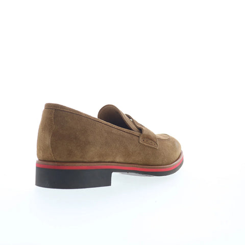 Di Bianco SC524 Mens Brown Suede Slip On Loafers & Slip Ons Penny Shoes