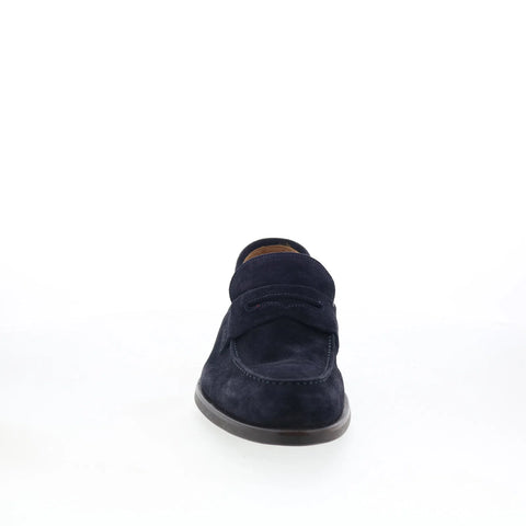 Di Bianco SC524 Mens Blue Suede Slip On Loafers & Slip Ons Penny Shoes