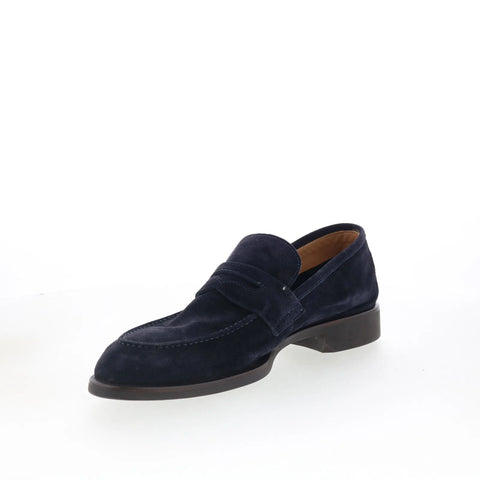 Di Bianco SC524 Mens Blue Suede Slip On Loafers & Slip Ons Penny Shoes