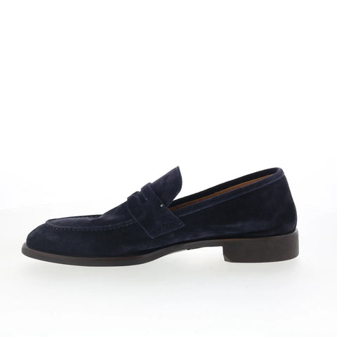 Di Bianco SC524 Mens Blue Suede Slip On Loafers & Slip Ons Penny Shoes