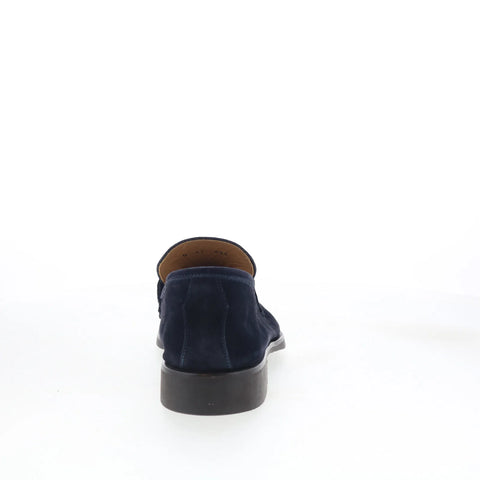 Di Bianco SC524 Mens Blue Suede Slip On Loafers & Slip Ons Penny Shoes