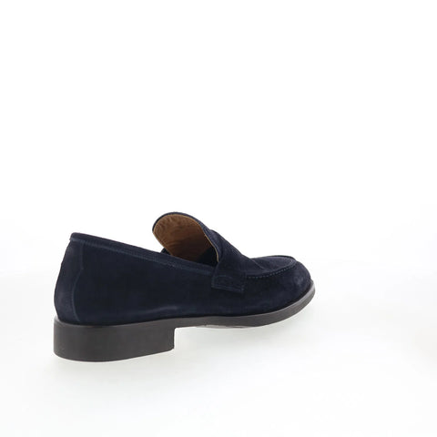 Di Bianco SC524 Mens Blue Suede Slip On Loafers & Slip Ons Penny Shoes