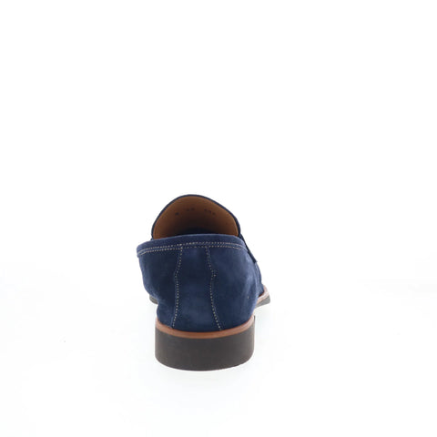 Di Bianco SC524 Mens Blue Suede Slip On Loafers & Slip Ons Penny Shoes