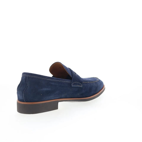 Di Bianco SC524 Mens Blue Suede Slip On Loafers & Slip Ons Penny Shoes