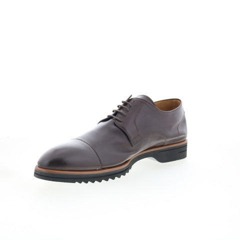 Di Bianco SC538 Mens Brown Leather Lace Up Oxfords & Lace Ups Cap Toe Shoes